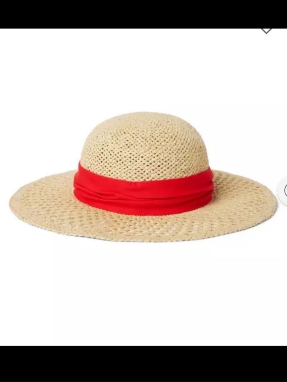 NWOT Janie and Jack Girls Straw Sun Hat Red Ribbon Band Size 4-5